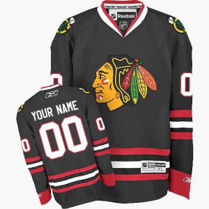 NHL Chicago Blackhawks Trikot Benutzerdefinierte Reebok 3rd Schwarz Authentic